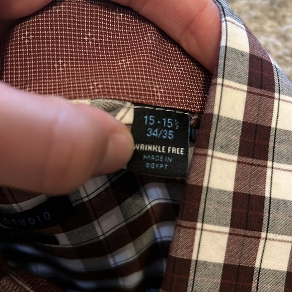 VanHeusen Studio Checkered Button Up - Picture 3 of 5